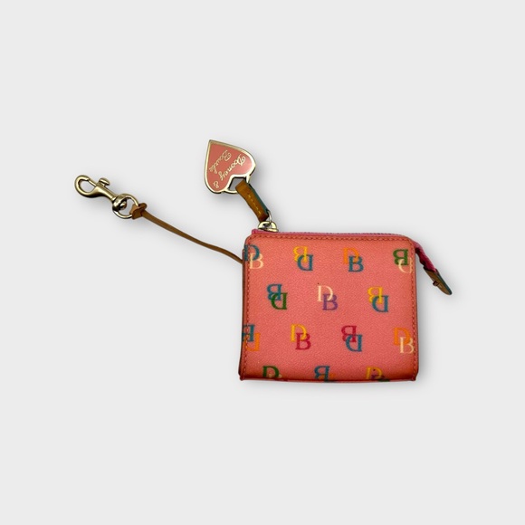 Dooney & Bourke Y2K Pink Rainbow Zipper Monogram Wallet - Picture 1 of 6
